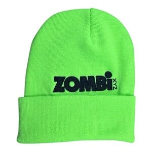 Unisex Adults Teens ZOMBi XYZ Neon Green Beanie Hat
